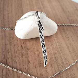 Collana Elif Personalizzata in Acciaio Inossidabile, Gioielli Islamici, Ciondolo con Lettera Araba, Simbolo di Fede <span class=keywords><strong>Tawhid</strong></span> - Product Image 3