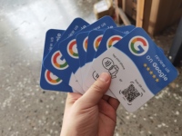 Carte de commentaires Google personnalisable pour restaurants avec code QR dynamique basé sur la proximité NFC, puce NTAG215 et puce IC sans contact