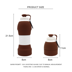 Bouteille d'eau en silicone pliable, réutilisable, portable, avec logo personnalisé, pour le sport, la gym, le camping, la randonnée - Product Image 3