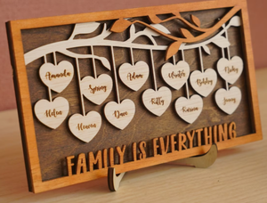 Cornici personalizzate per alberi genealogici in legno regalo significativo segno personalizzato decorazione della camera da letto parete in legno - Product Image 4