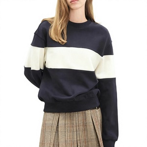 Sweat-shirt surdimensionné personnalisé avec logo OEM pour femme, col rond, épaules tombantes, manches longues, tricot décontracté en mélange de coton, vêtement d'extérieur pour l'automne - Product Image 6