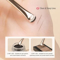Kuas Eyeshadow Kabuki Ultra Tipis Custom Beauty Planet dengan Label Pribadi, Gagang Plastik, 2 Buah, Serat Sintetis, Kotak untuk Penggunaan Wajah