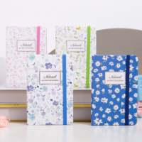 Carnet A6 2026 imprimé motifs floraux créatifs, couverture rigide en PU, reliure cousue, avec élastique, idéal pour affaires, étudiants, cadeaux et voyages