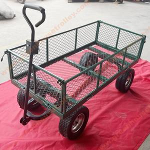 मेश स्टील गार्डन कार्ट फोल्डिंग उपयोगिता वैगन के साथ चूने वाली गाड़ी - Product Image 3