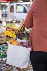 Bolsa de Compras de Lona Ecológica y Biodegradable con 7 Bolsillos para Mercado de Agricultores, Organizador Multiusos para Picnic y Comida - Product Image 6