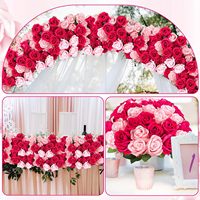 Großhandel Künstliche Blumen Rote Rosa Seiden-Rosenblätter Langstielige Rosen für Valentinstag Hochzeitsstrauß Heim- und Partydekoration