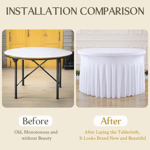 Housse de Jupe de <span class=keywords><strong>Table</strong></span> de Mariage à Haute Élasticité, Installation Facile, Antidérapante, Plusieurs Options de Couleurs, Différentes Tailles - Product Image 4
