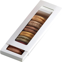 Boîte à Macarons à Tiroir Personnalisé avec Impression par Fenêtre Emballage Cadeau en Papier Kraft pour Biscuit Sushi Nouilles Dossiers en Papier d'Art