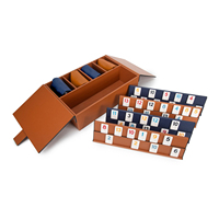 Jeu de tuiles de Rummy personnalisé en cuir PU, boîte de rangement de luxe multicolore pour jeux de loisirs, vente en gros