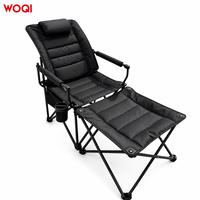 Chaise de camping inclinable 2 en 1 WOQI avec repose-pieds, chaise longue pliante en acier robuste 600D Oxford pour patio, plage, OEM