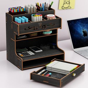 Organisateur <span class=keywords><strong>de</strong></span> <span class=keywords><strong>bureau</strong></span> en bambou <span class=keywords><strong>DIY</strong></span> avec tiroir, porte-stylos, boîte <span class=keywords><strong>de</strong></span> rangement pour <span class=keywords><strong>bureau</strong></span> - Product Image 6