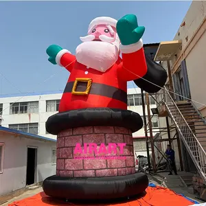 8m高巨型圣诞装饰吉祥物，充气圣诞老人气球广告销售