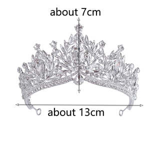 अलॉय क्रिस्टल लार्ज पेजेंट क्राउन यूरो-अमेरिका स्पार्कलिंग वेड टियारा ब्राइडल क्राउन लक्ज़री डायमंड शानदार एक्सेसरीज फेम - Product Image 6