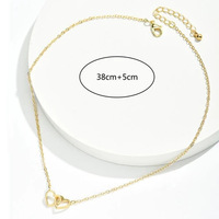 Collier ras du cou en acier inoxydable à double cœur pour femmes, doré et argenté, mode européenne