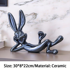 Статуя кролика из смолы домашний декор и офисные аксессуары электрический художественный Декор стиль подарок на день рождения для дома и офиса - Product Image 6