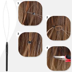 Kit de Herramientas para Extensiones de Cabello Obexa OBB-39493, 600 Anillos Metálicos de Silicona, Alicates, Ganchos, Agujas, Clips, Hilo, Instalación y Extracción - Product Image 3
