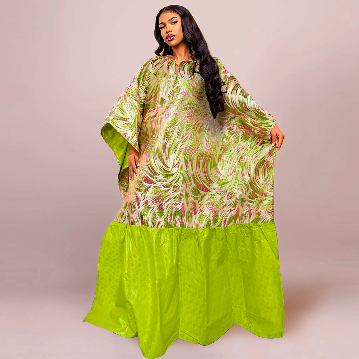green emerald velvet dress African Dress In Green Dashiki main image 1