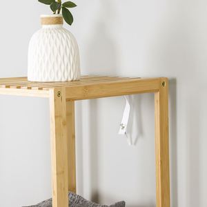 Estante Esquinero de Bambú de 5 Niveles con Acabado NC, Estante de Almacenamiento Multifuncional Estrecho con Diseño de Maceta para Cocina y Entrada - Product Image 4