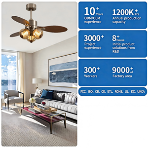 Ventilateur de plafond LED moderne à 3 pales avec télécommande, moteur DC, éclairage encastré, lumière blanc chaud 2700K, ventilateur pour salon - Product Image 3