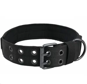 1.5" Width Dog Collar Adjustable Metal D Ring & Buckle Working Dog Collar for Medium Large Dogs