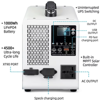 Station d'alimentation portable LiFePO4 300W 500W la plus vendue, générateur solaire 1000WH avec onduleur bidirectionnel UPS pour les urgences domestiques