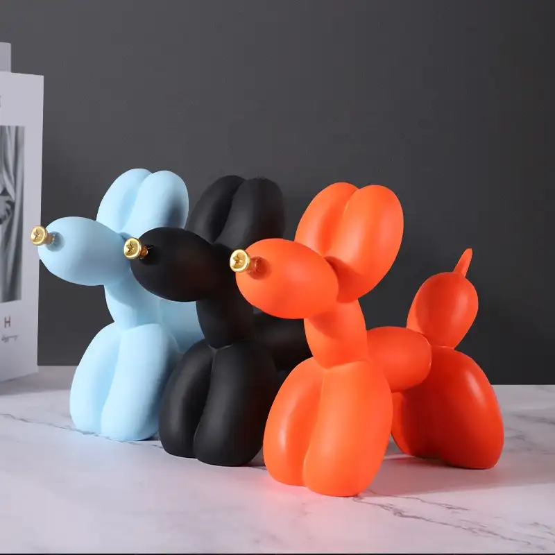 2022 toptan sanat çoklu renkler balon köpek ev dekor reçine hayvan heykeli özel köpekler figürler masaüstü dekorasyon