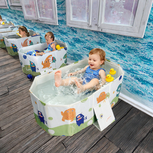 Baignoire ovale pliable portable pour bébé <span class=keywords><strong>YANGCHEN</strong></span> en PVC de 30 mm d'épaisseur, baignoire mobile pour enfants facile à installer avec tuyau de vidange, garantie 1 an - Product Image 3