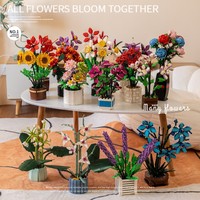 Legoed Compatible DIY Building Blocks DIY Fleur éternelle Plantes en pot Bouquets simulés pour l'obtention du diplôme Fête des mères Maison