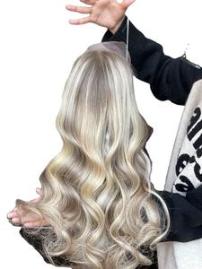 2023 nouveau Design Mini perruque Bleach noeuds nœuds simples fait à la main pleine dentelle perruque couleur personnalisée pour les femmes blanches - Product Image 5