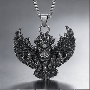 Yunnique – collier avec pendentif Garuda de style tibétain en acier inoxydable, avec ailes, bijoux unisexes - Product Image 1