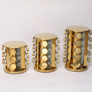 Organisateur de condiments rotatif en acier inoxydable, <span class=keywords><strong>carrousel</strong></span> à <span class=keywords><strong>épices</strong></span> pour comptoir de cuisine, étagère à <span class=keywords><strong>épices</strong></span> tournante avec bocaux - Product Image 1