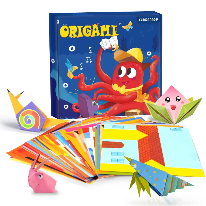 108 feuilles de papiers de pratique du Kit d'origami coloré, livre d'origami d'instruction, cadeau pour enfants, formation artisanale