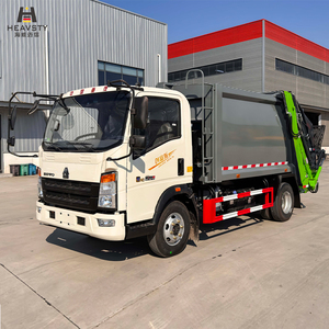 Camion compacteur <span class=keywords><strong>de</strong></span> déchets HEAVSTY Diesel, nouveau modèle, chargement arrière, 7 m³, avec télécommande sans fil, bacs <span class=keywords><strong>de</strong></span> 120 L et 240 L - Product Image 2
