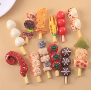 Resin Barbecue Food Corn shiitakes tomato quail egg squid abalone Beef tendon shrimp gluten kelp grilled skewer kid play Kitchen