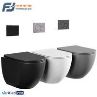 WC mural moderne en céramique sans bride avec chasse d'eau, cuvette suspendue, siphon en P, gain de place pour salle de bain avec siège à fermeture douce