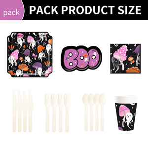 ชุดจานกระดาษลายผีสำหรับงานปาร์ตี้ฮาโลวีน DAMAI รุ่นใหม่ สำหรับ 8 ท่าน - Product Image 3