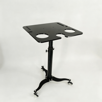 Chariot professionnel pour coloration capillaire avec plateau en acrylique, bols de mélange, hauteur réglable et support à roulettes pour salon
