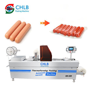 Machine d'emballage par thermoformage entièrement automatique Machine d'emballage sous vide à film étirable pour saucisse viande dattes séchées poisson <span class=keywords><strong>beurre</strong></span> fromage - Product Image 1
