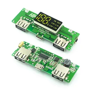 LED 듀얼 USB 5V 2.4A 마이크로/타입-C USB 모바일 전원 은행 18650 충전 모듈 리튬 배터리 충전기 보드 회로 보호