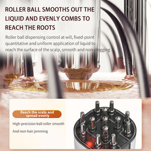 Aplicador de cuero cabelludo de aceite capilar eléctrico 2 en 1 con masajeador de cabeza de cepillo aplicable a mano de luz roja para el crecimiento del cabello - Product Image 3