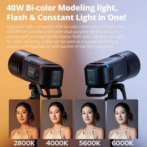แฟลช <span class=keywords><strong>Godox</strong></span> <span class=keywords><strong>AD600Pro</strong></span> II 600Ws TTL HSS สำหรับใช้งานนอกสถานที่ ความเร็วในการรีไซเคิล 0.9 วินาที แบตเตอรี่ Li-ion สำหรับกล้อง Sony Canon Nikon Fuji Panasonic - Product Image 4