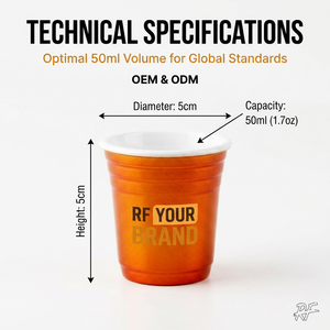 Gobelet à shot en plastique à double paroi de 2 oz (50 ml), qualité alimentaire PP, réutilisable, mini gobelet individuel, pour fêtes, événements, bars, promotion, OEM, ODM - Product Image 3