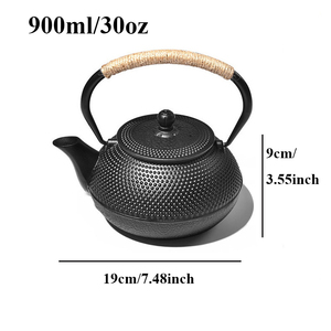 Nhật Bản Phong Cách Cổ Điển Men Đúc Sắt Ấm Trà Nước Trà Ấm Đun Nước Thép Không Gỉ Infuser Có Thể Tháo Rời Trà Bộ Cà Phê Đen - Product Image 2