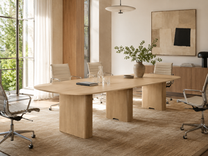 Mesa <span class=keywords><strong>de</strong></span> Conferencia Rectangular Redondeada <span class=keywords><strong>de</strong></span> Madera, Mesa <span class=keywords><strong>de</strong></span> <span class=keywords><strong>Reuniones</strong></span> Grande para Oficina con Caja para Cables para Sala <span class=keywords><strong>de</strong></span> Conferencias - Product Image 3