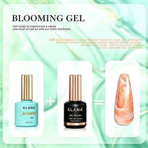 KLANA 2026 Gel Transparente para Uso en Salón, Gel de Larga Duración para Efecto Blooming, Gel de Acabado UV LED de 15 ml, Removible en Agua, para Diseño de Uñas con Efecto Acuarela - Product Image 5