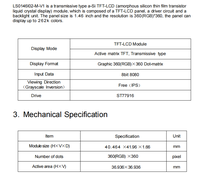 Écran LCD TFT IPS circulaire de 1,46 pouce, résolution HD 360x360, 8 bits, MCU 8080, 20 broches, ST77916, avec bouton intelligent et fonction de sauvetage d'écran