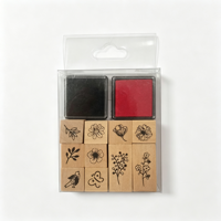 Ensemble de tampons en bois à motifs de feuilles et de fleurs naturelles, tampons en caoutchouc pour journalisation, scrapbooking et fabrication de cartes