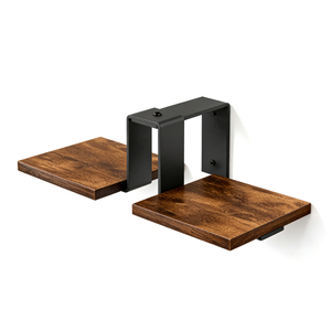 Étagère murale pour plantes en métal et bois avec revêtement en poudre, étagères flottantes, support pour plantes murales pour la décoration de la maison - Product Image 1