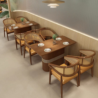 Neues Design runde Essbank Sofa Holz Rattan Leder Sitzbank Rattan Esszimmers tuhl für Restaurant und Café