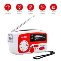 Radio de Emergencia AM/FM IPARTS EXPERT TP10310341475 con Manivela, Linterna, SOS, Energía Solar, Autoalimentada y Portátil